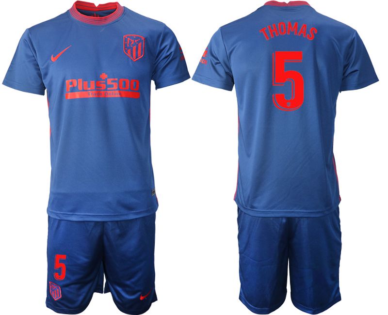 Men 2020-2021 club Atletico Madrid away #5 blue Soccer Jerseys